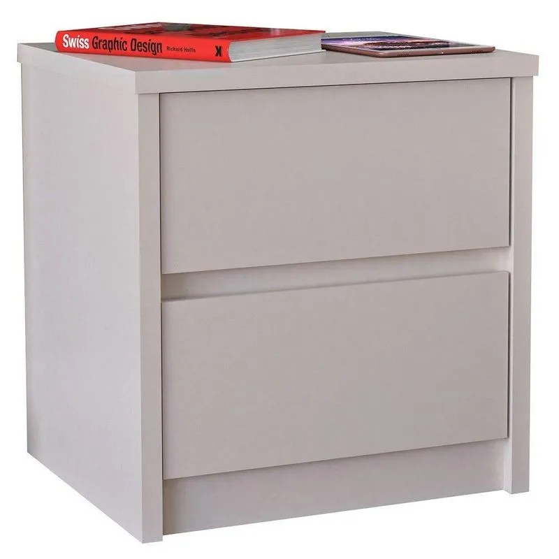 Mesa de Cabeceira 2 Gavetas Blank F04 Branco Mpozenato