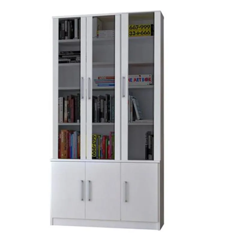 Estante Livreiro 6 Portas Vidro Fumê Legend F04 Branco - Mpozenato