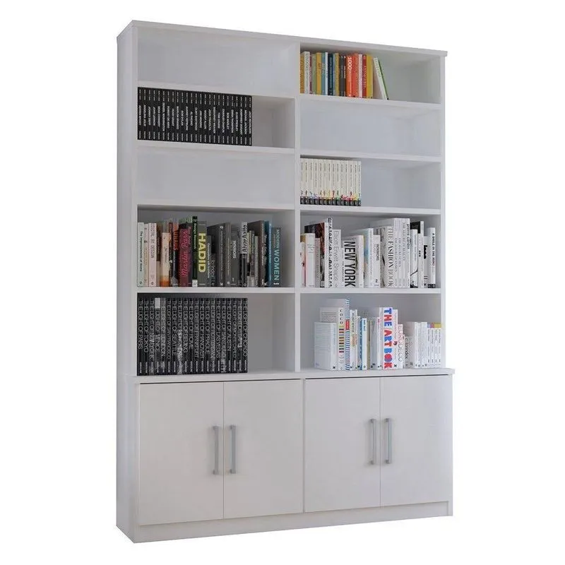 Estante Livreiro 4 Portas 10 Prateleiras Branco Mpozenato