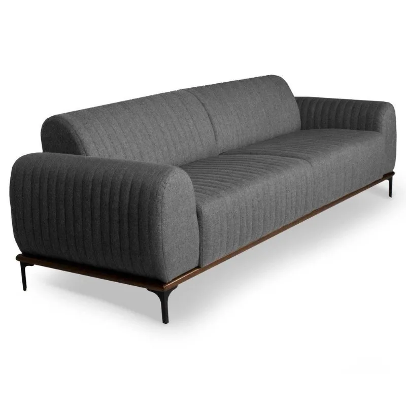 Sofá 180cm 3 Lugares Molino Linho Cinza