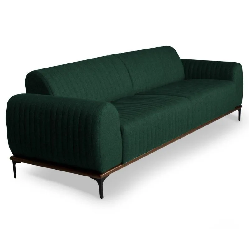 Sofá 210cm 3 Lugares Molino C-117 Linho Verde Musgo