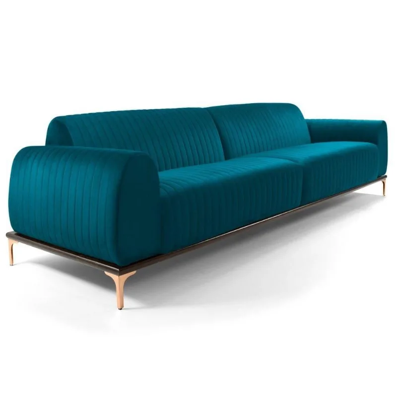 Sofá 150cm 2 Lugares Molino Veludo Turquesa