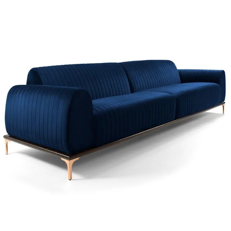 Sofá 150cm 2 Lugares Molino Veludo Azul Marinho