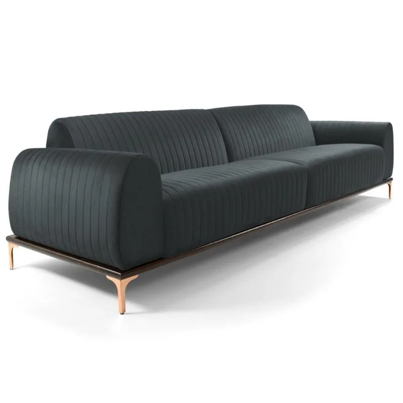Sofá 150cm 2 Lugares Molino Veludo Cinza