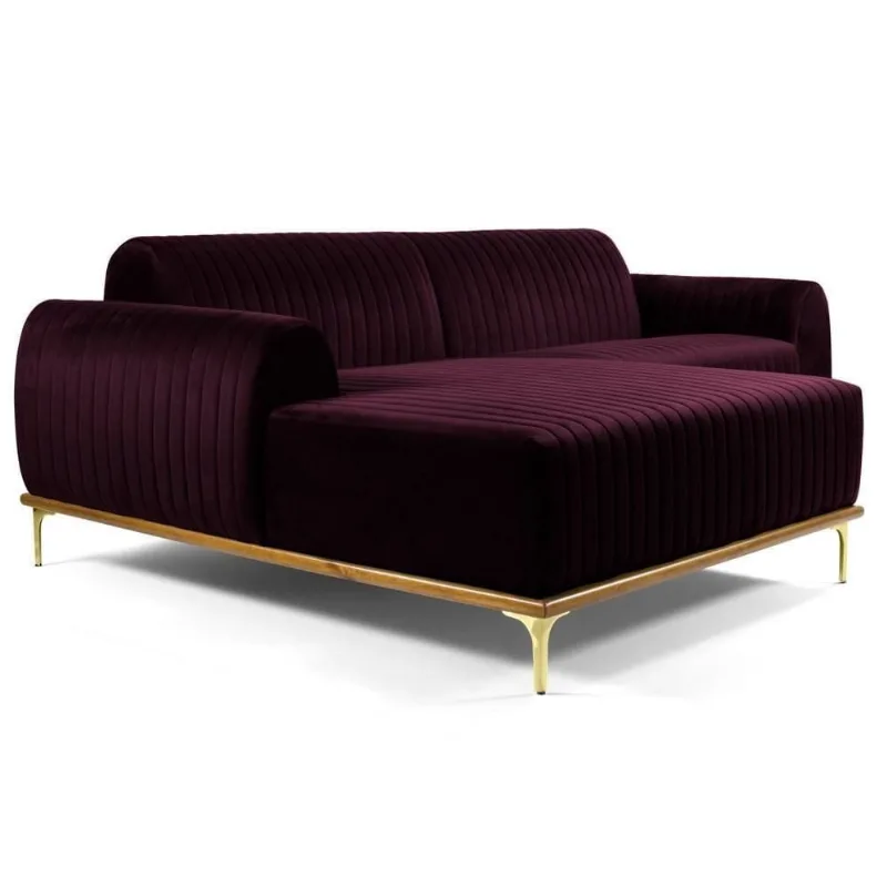 Sofá 320cm 5 Lugares Chaise Esquerdo Pés Gold B-292 Uva