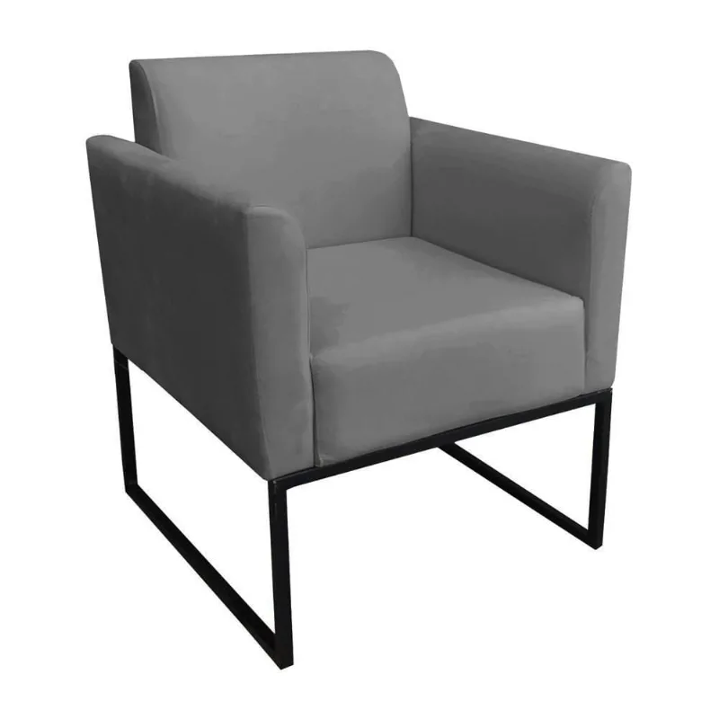 Poltrona Base Industrial Preto Maressa S08 Suede Grafite