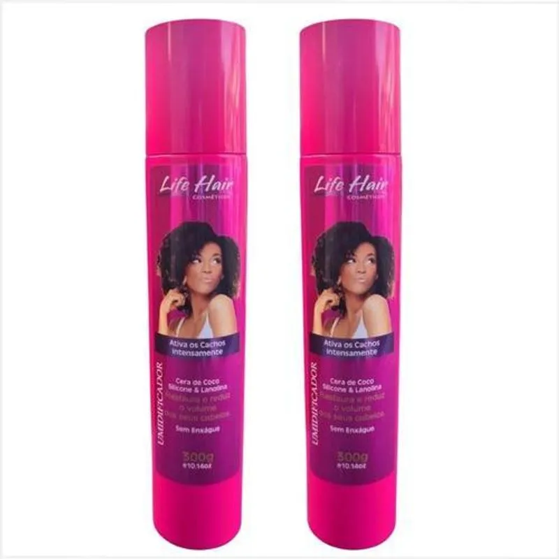 2 Umidificador Alto Brilho Redução Volume Life Hair Oferta