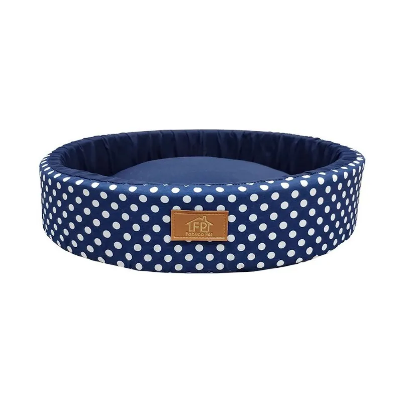 Cama Fábrica Pet Redonda Unic Azul Para Cães E Gatos - Tamanho P