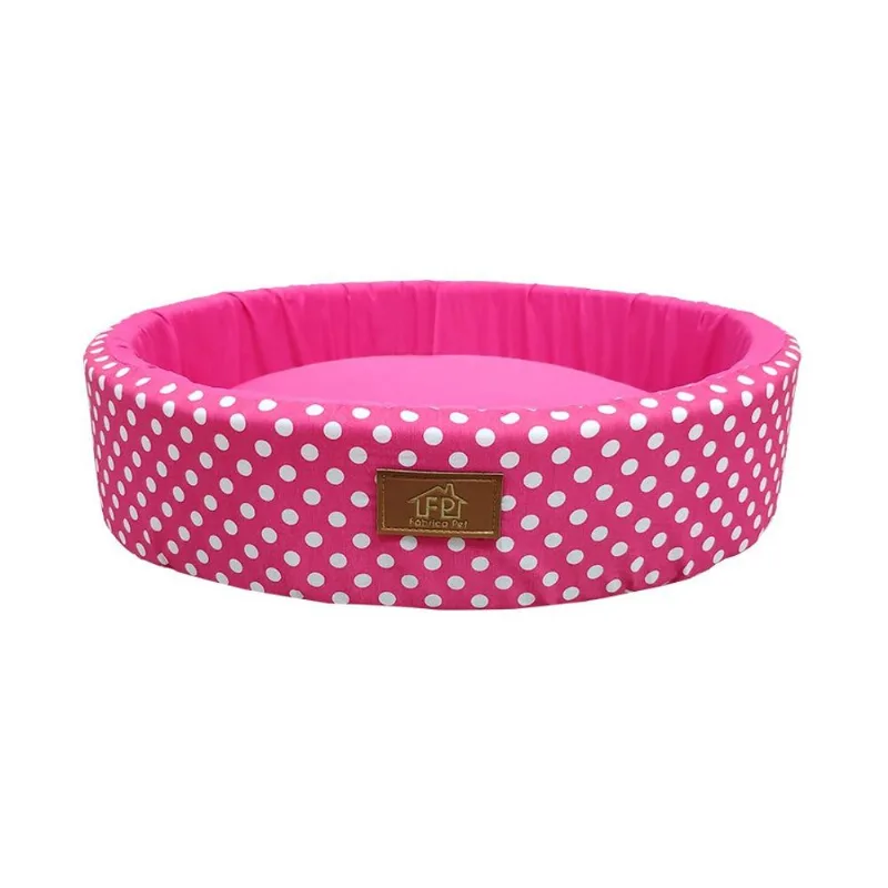 Cama Fábrica Pet Redonda Unic Rosa Para Cães E Gatos - Tamanho G
