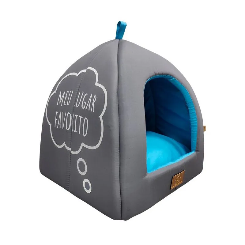 Cabana Fábrica Pet Neon Azul Para Cães E Gatos