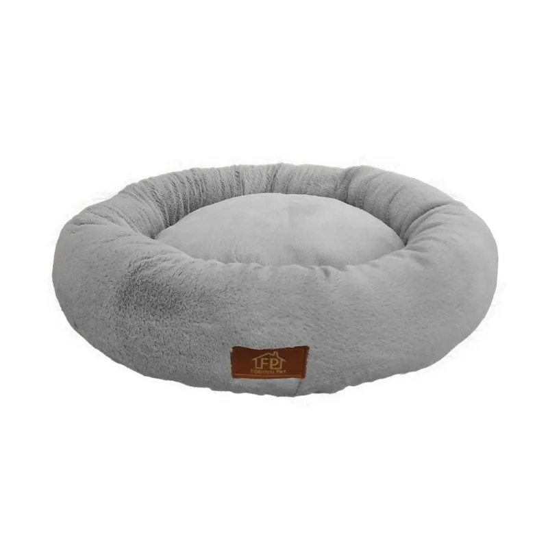 Cama Fábrica Pet Nuvem Pelúcia Cinza Para Cães E Gatos - Tamanho P