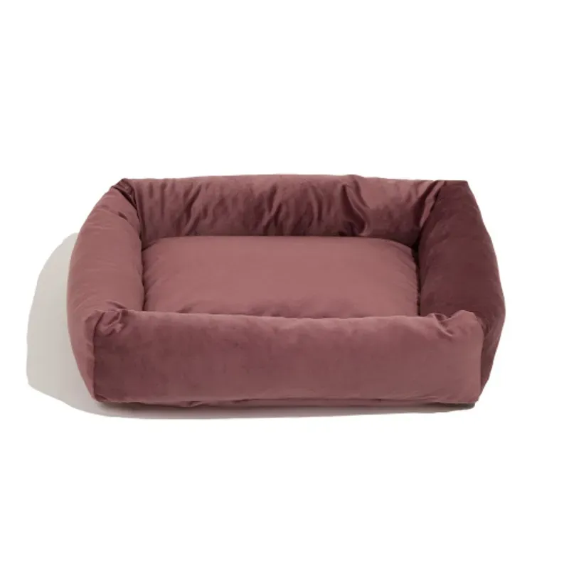 Cama Retangular Veludo para Cães e Gatos Spike Rose P