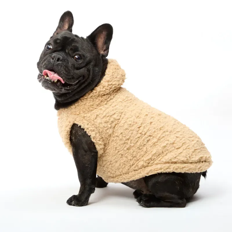 Blusa Sherpa com Capuz Fábrica Pet Bege G