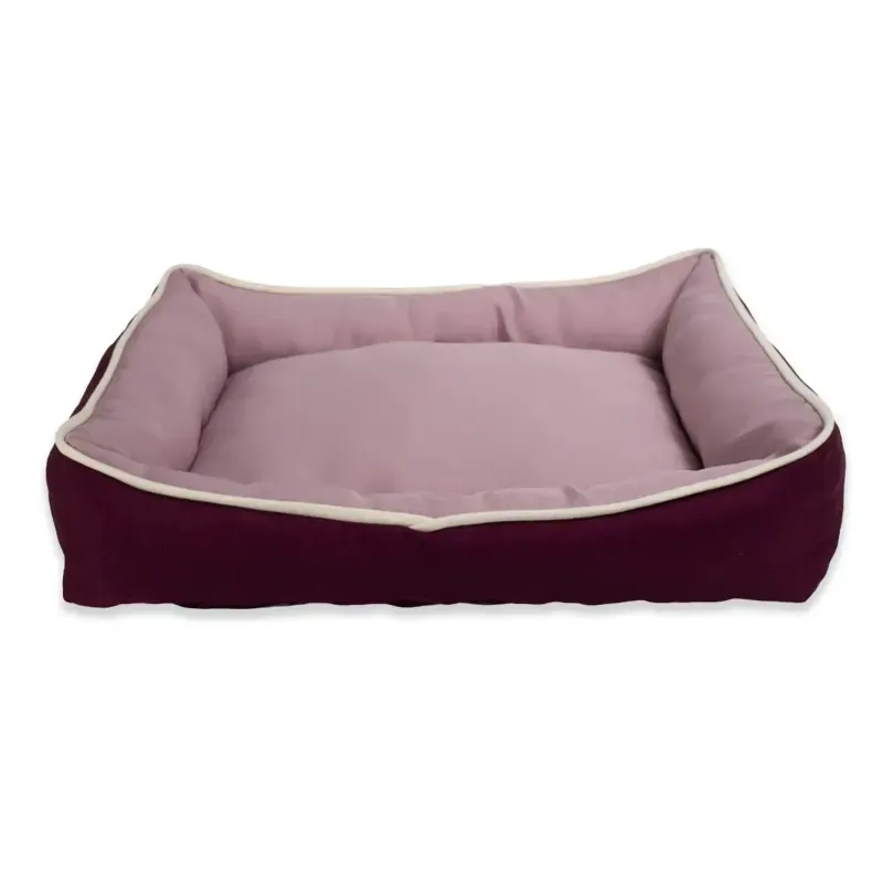 Cama Bicolor Fábrica Pet Rosa e Vinho M