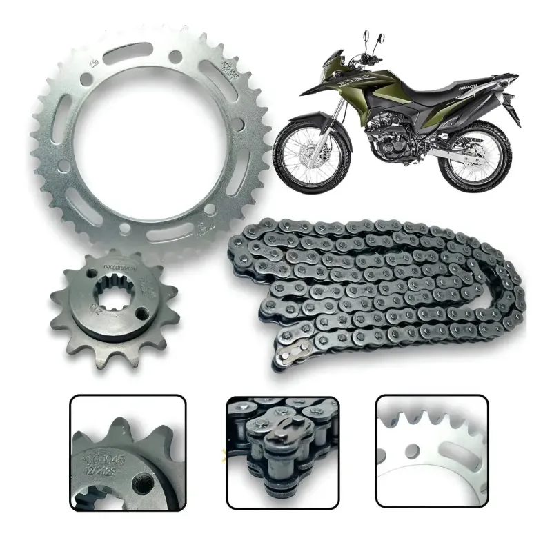KIT RELACAO XRE 300 39TX13TX520UO104L ACO 1045 BRAVO RACING