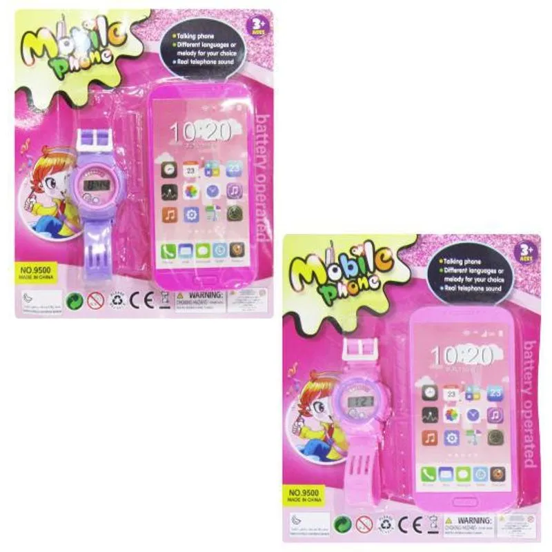 Celular Musical Infantil A Pilha Com Relogio De Pulso