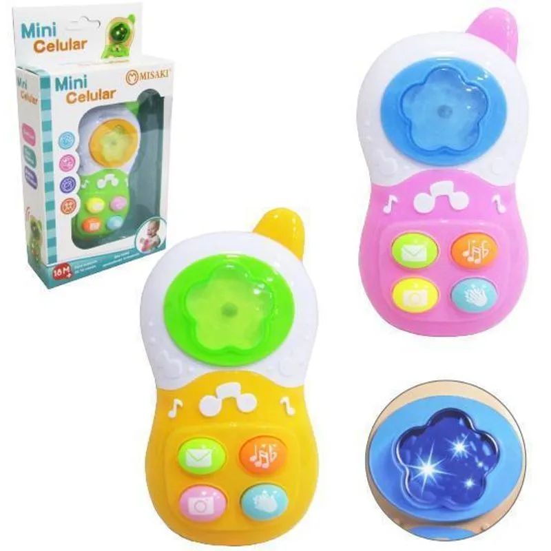 Celular Musical Infantil Mini Colors Com Luz A Pilha