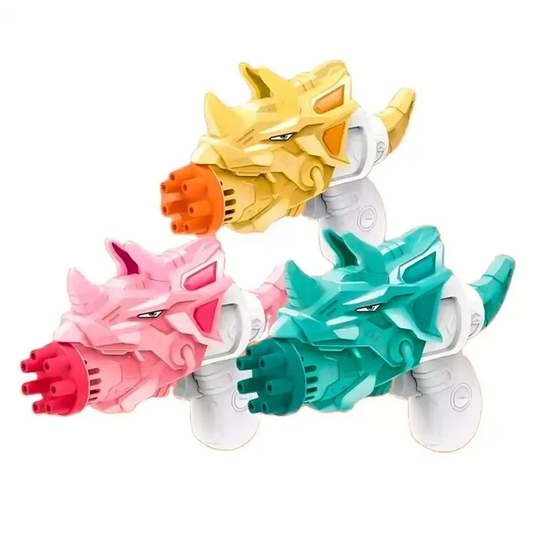 Brinquedo Lança Bolhas A Fricção Triceratops Miki Toy