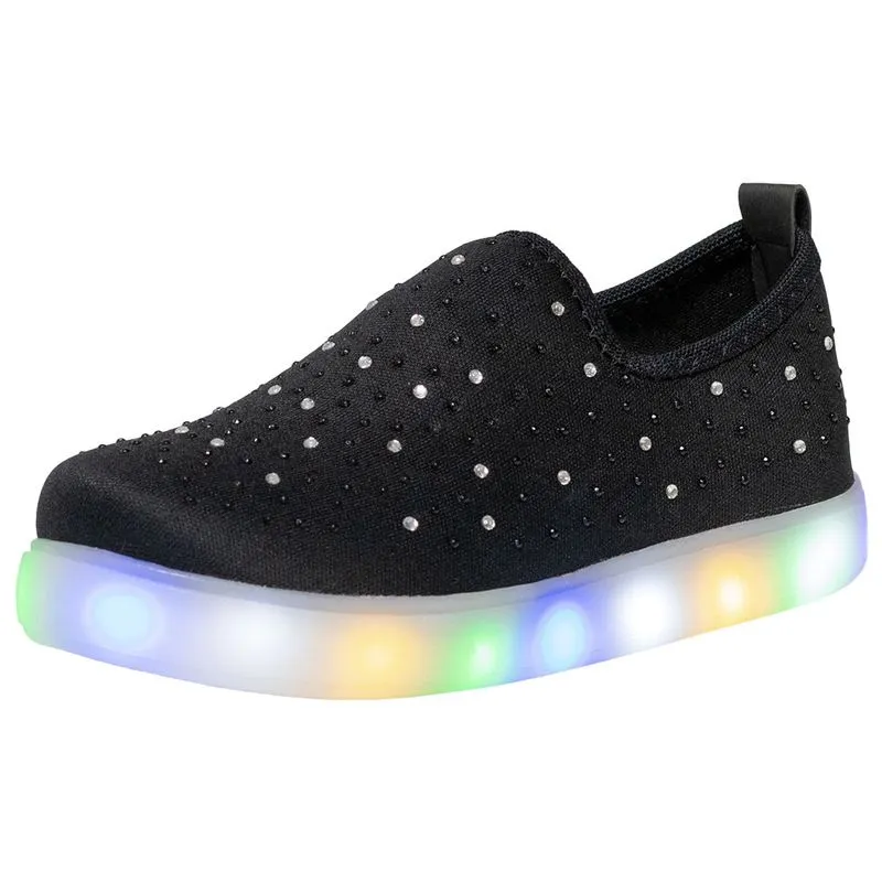 Tênis Infantil Feminino Led Club Happy - 22006 PRETO 28
