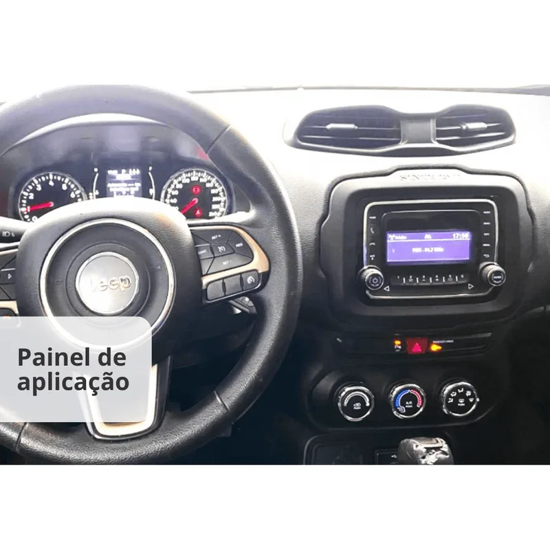 Moldura 2 Din Nissan Kicks 16/22 - Preta C/ Friso Prata