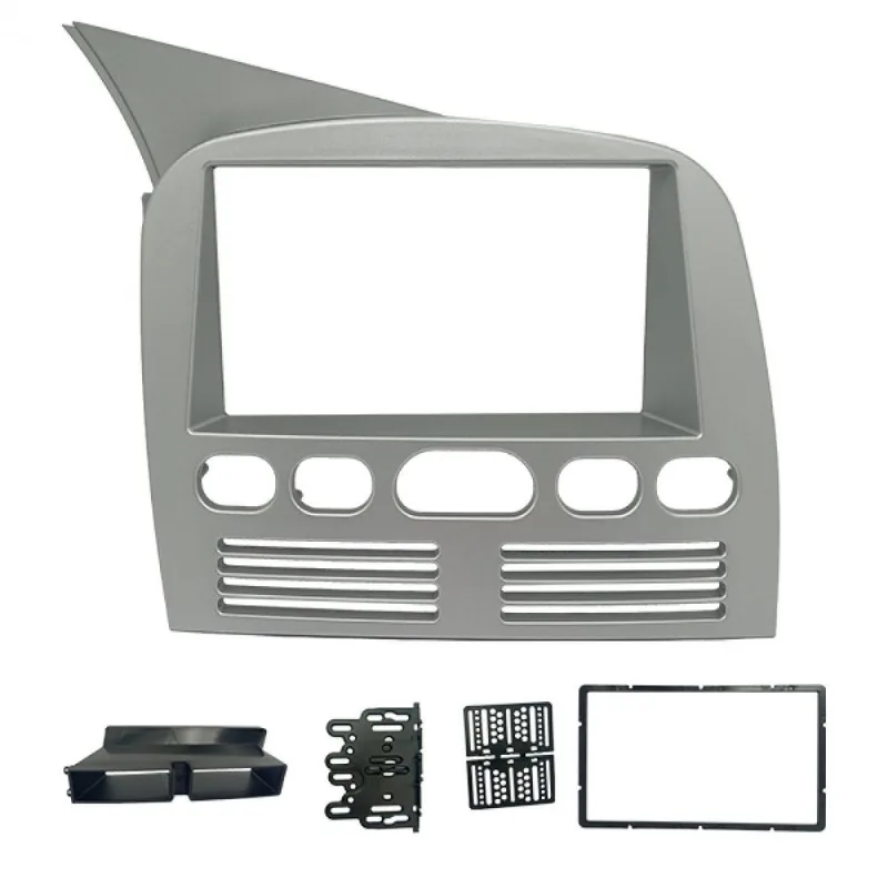 Moldura 2 Din Fiat Palio, Siena, Strada, Weekend G1 - 1996 À 2003 - Prata - Fiamon