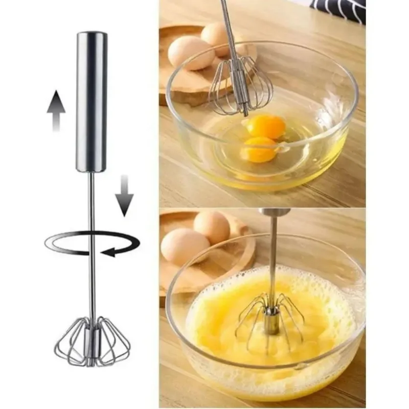 Batedor, Mixer, Ovos, Massas, Sucos - Giratório Inox 30cm
