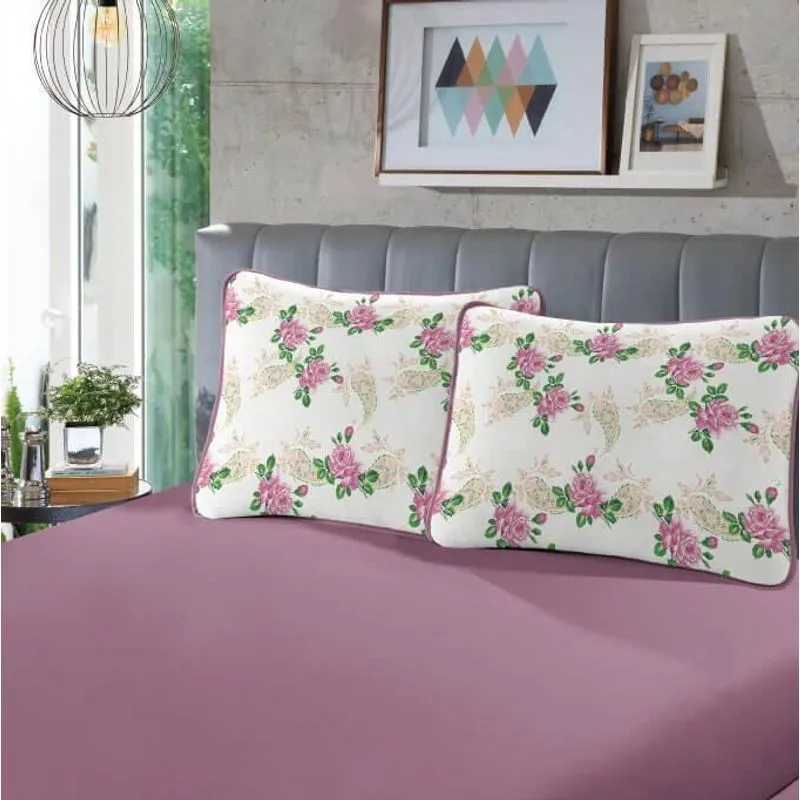 Jogo De Cama Sbx Rubi Malha Estampado 3 Peças Casal Lilac/ro