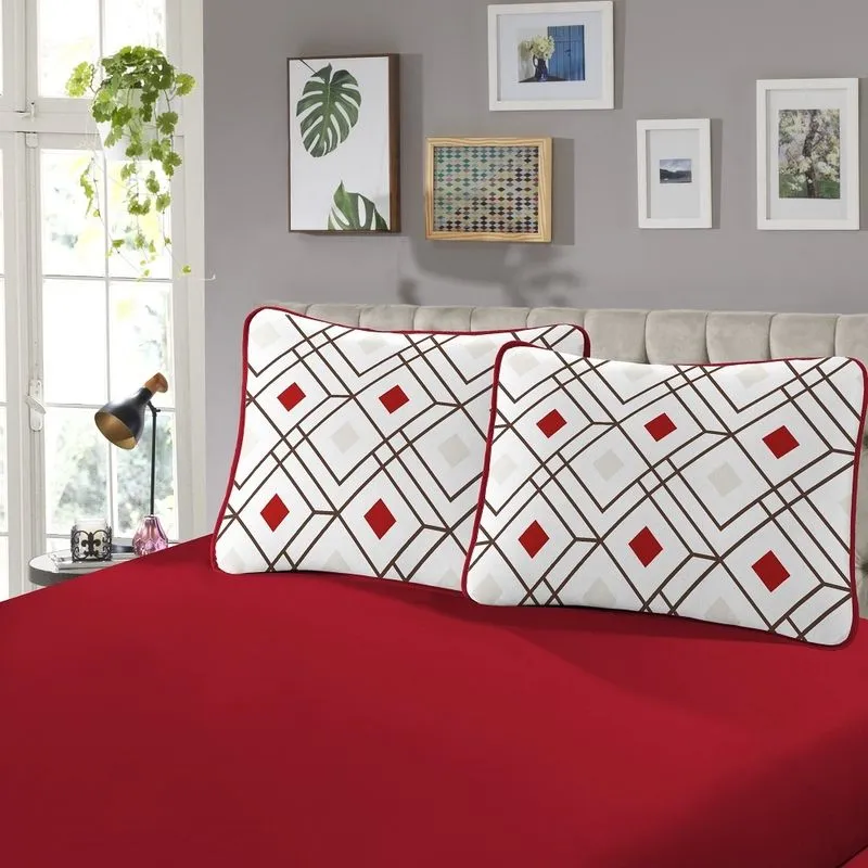 Jogo Cama Casal sbx Rubi Malha Santiago Vermelho