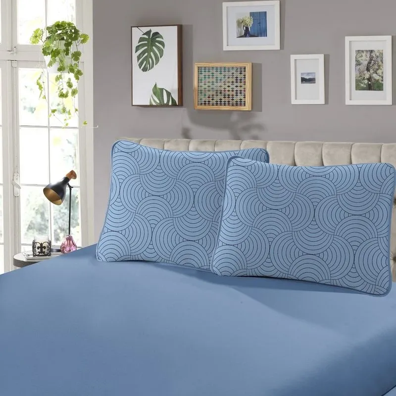 Jogo Cama Casal sbx Rubi Malha Veneza Azul