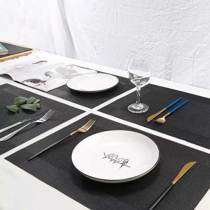 Kit 8 Jogo Americano Mesa Posta Impermeável Luxo Retangular