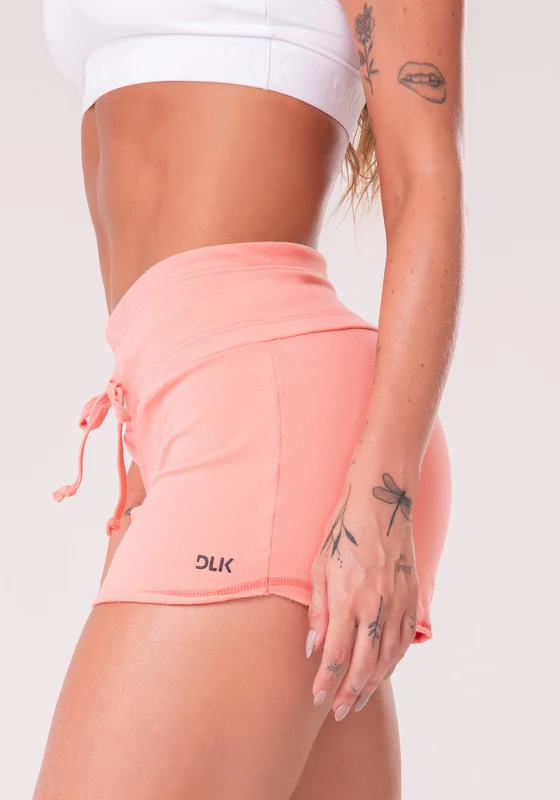 Short Moletom Coral Com Cadarço Dlk CORAL / M