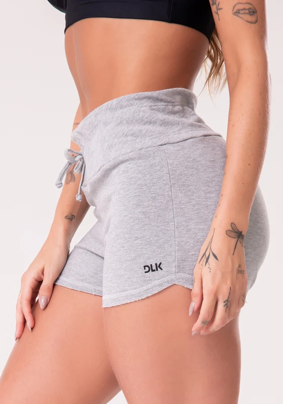 Short Moletom Mescla Com Cadarço Dlk CINZA / M