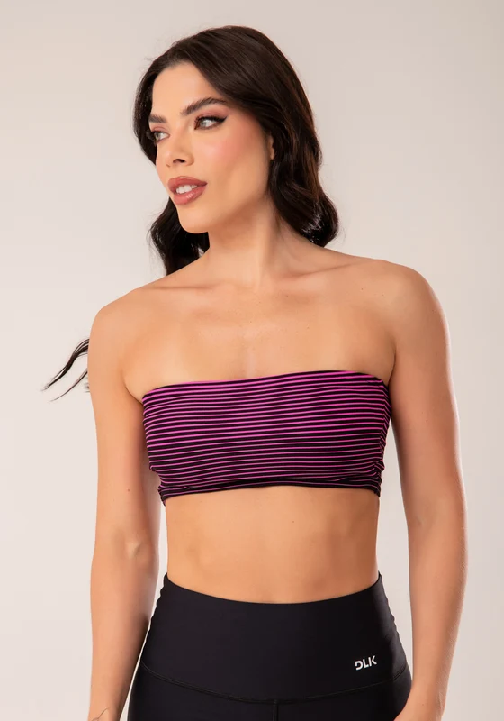 Top Faixa Jacquard Listrado Pink Dlk ROSA / P