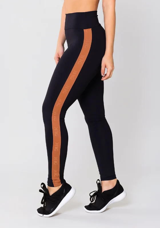 Calça Legging Energy Poliamida Preta Com Elástico Amêndoa Dlk PRETO / M