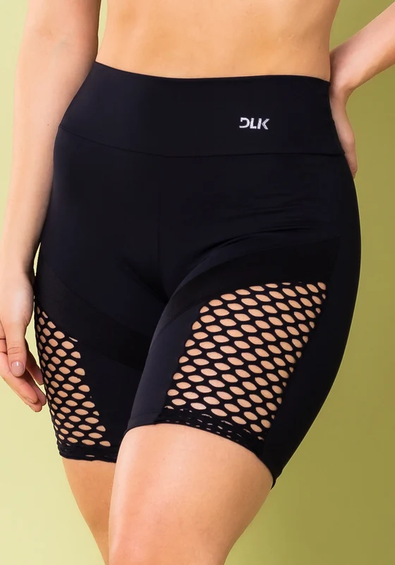 Short Energy Com Recortes Em Tela Preto Dlk PRETO / G