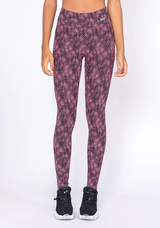 Calça Legging Technology Preta Estampa Pixel Rosa COLORIDO / M