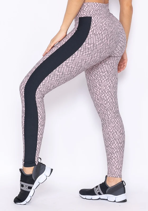 Calça Legging Technology Nude Com Detalhe Lateral Preto NUDE / G