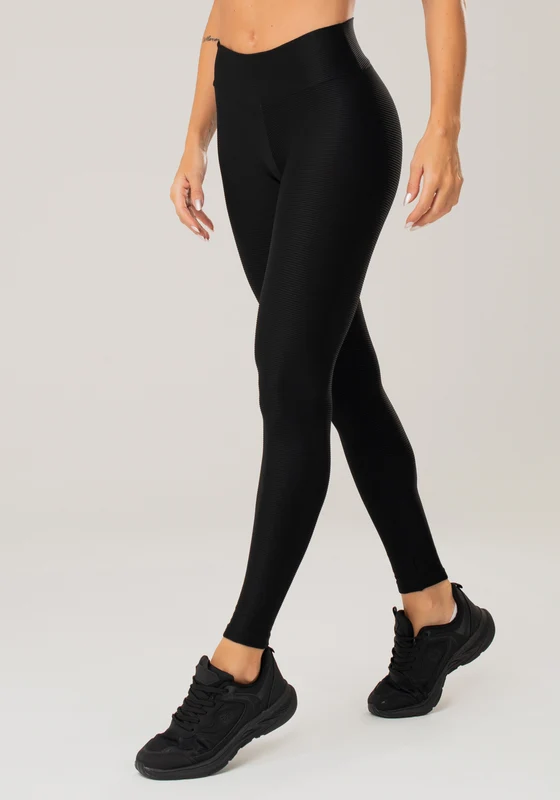 Calça Legging Happiness Texturizada Preta Dlk PRETO / GG
