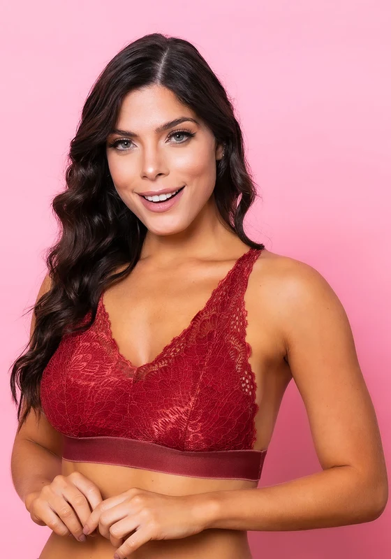 Sutiã Modelo Triângulo Sem Bojo Intimate Com Renda Telha Dlk VERMELHO / G