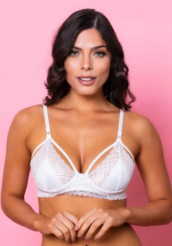 Sutiã Modelo Triângulo Strappy Sem Bojo Intimate Rendado Branco Dlk BRANCO / M