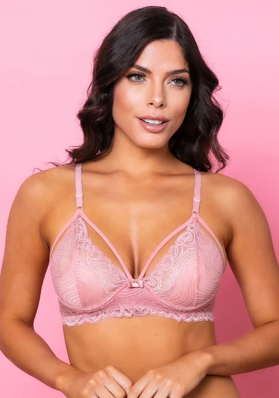Sutiã Modelo Triângulo Strappy Sem Bojo Intimate Rendado Rosa Dlk ROSA / GG