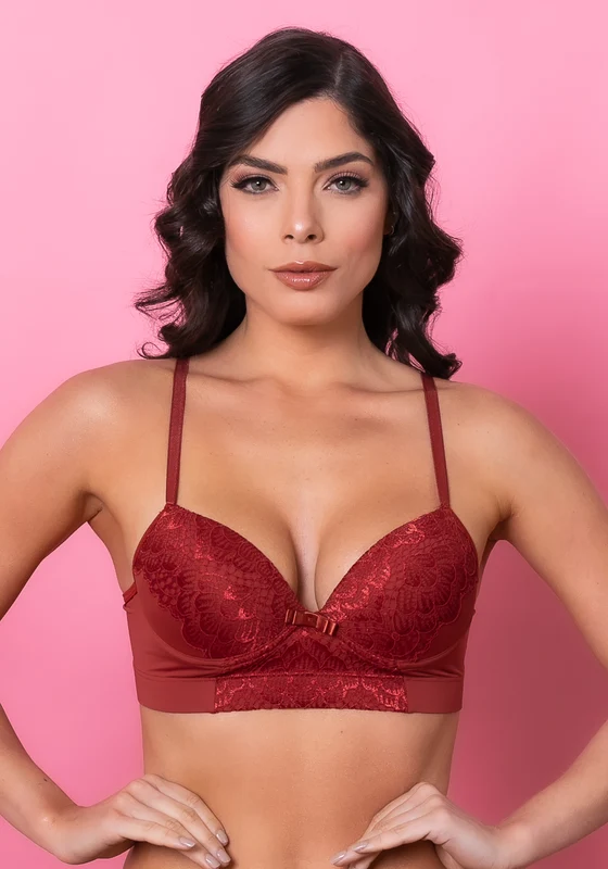 Sutiã Meia Taça Com Bojo Intimate Em Microfibra Telha Dlk VERMELHO / P