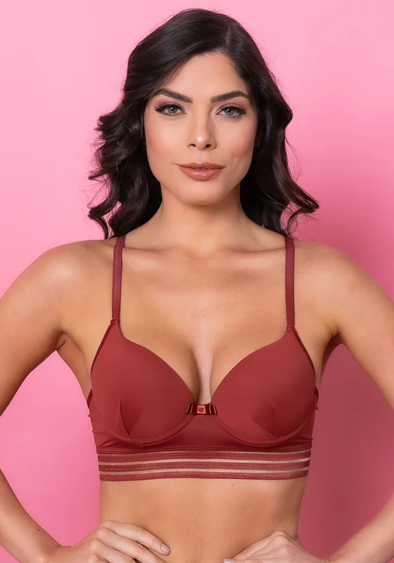 Sutiã Meia Taça Com Bojo Intimate Em Microfibra E Elástico Telha Dlk VERMELHO / G