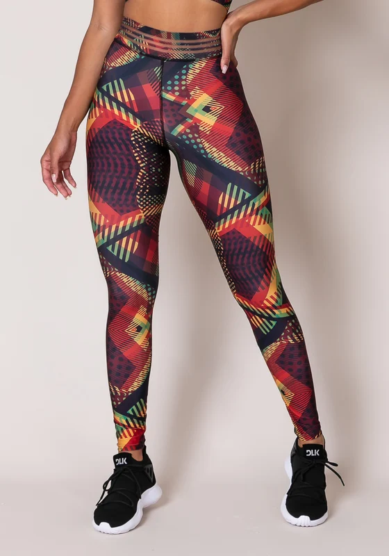 Calça Legging Printed Com Elástico África Dlk COLORIDO / P