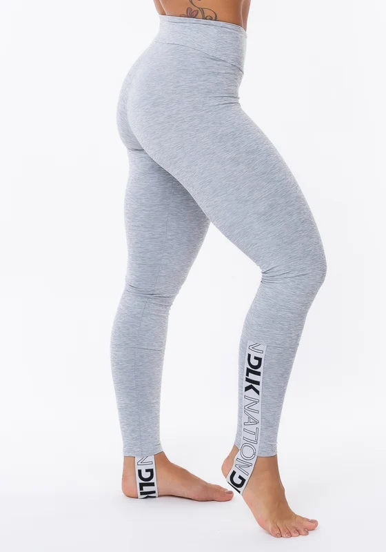 Calça Legging Nation Com Elástico No Pezinho Cinza CINZA / P