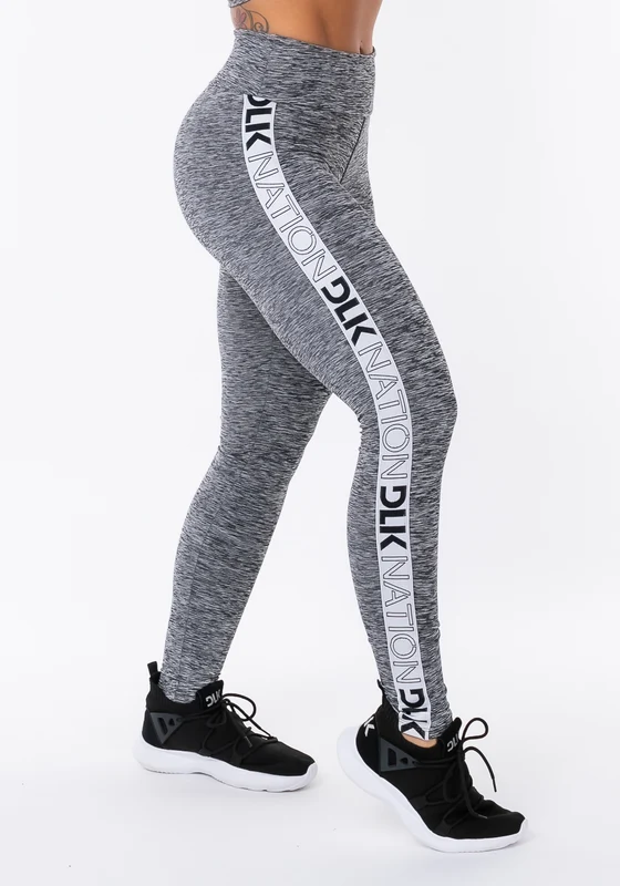 Calça Legging Nation Com Elástico Na Lateral Mescla Dlk CINZA / G