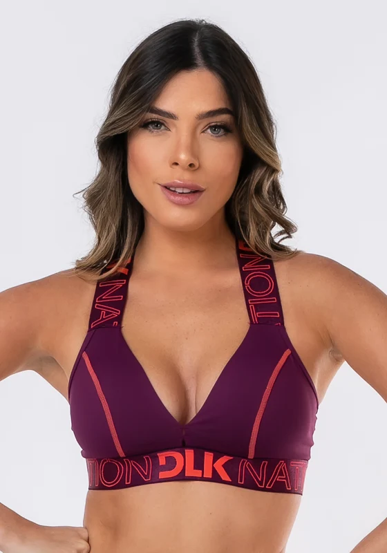 Top Com Bojo Removível Nation Elástico Personalizado Vinho Dlk VINHO / G