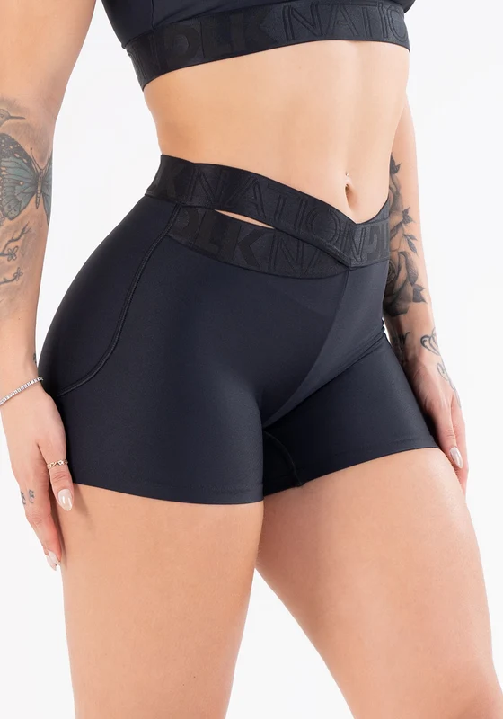 Short Nation Com Elástico Cruzado Preto Dlk PRETO / GG