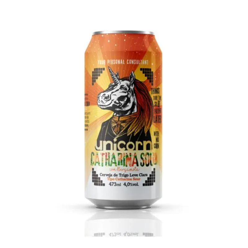 CERVEJA UNICORN CATHARINA SOUR BERGAMOTA CAIXA C/ 6 LATAS 473 ML