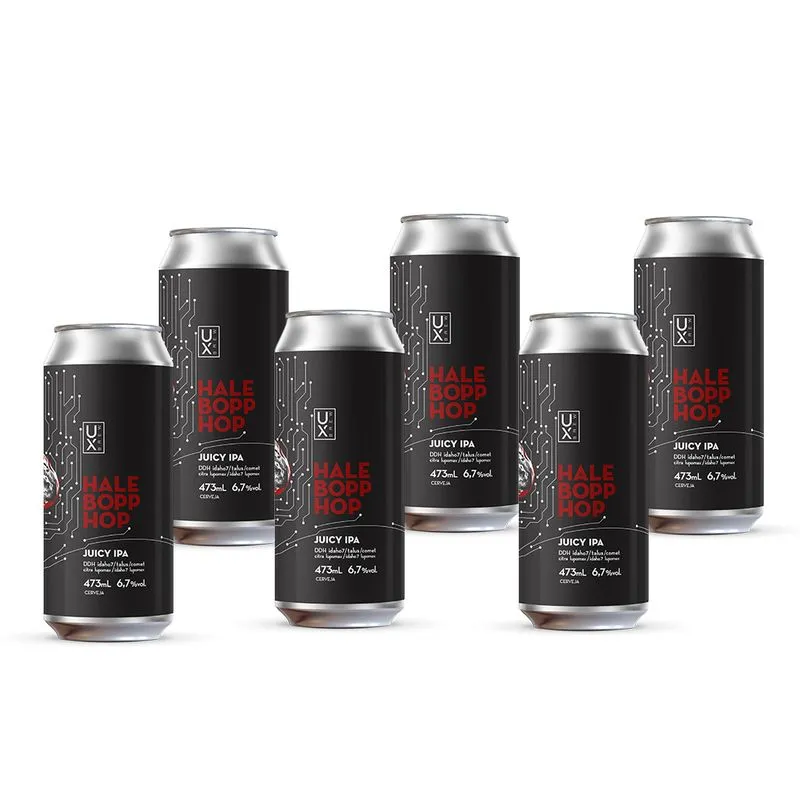 Cerveja Ux Brew Hale Bopp Hop Caixa C/6 Latas De 473 Ml